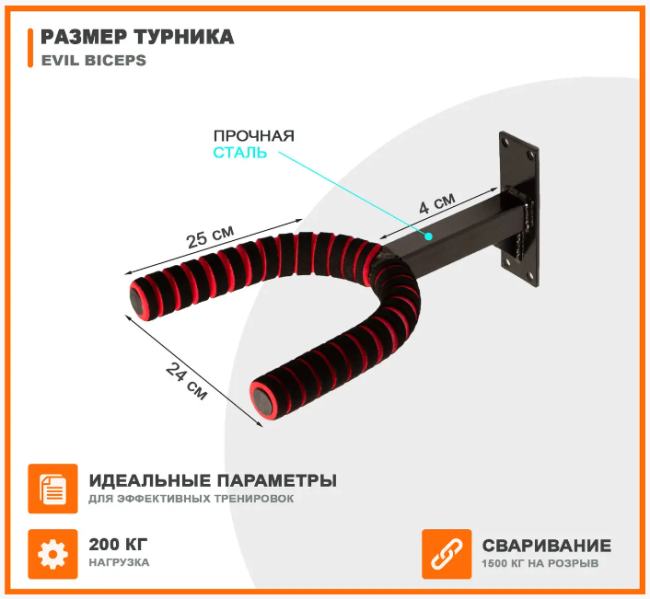 Компактный наддверный турник Evil Biceps