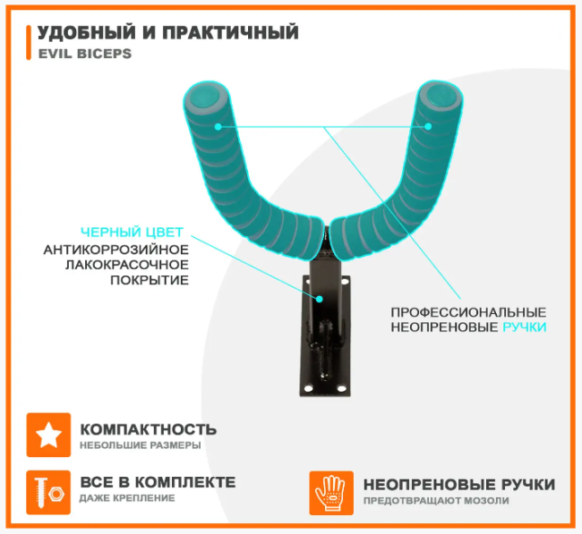 Компактный наддверный турник Evil Biceps