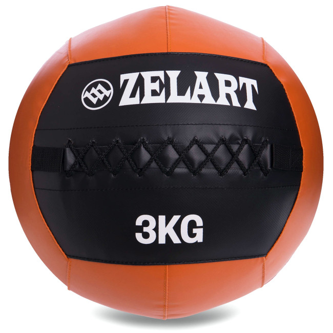 М'яч набивний для крофіту Wall Ball FI-5168-3 3кг чорний-оранжевий М'яч набивний для крофіту Wall Ball FI-5168-3 3кг чорний-оранжевий