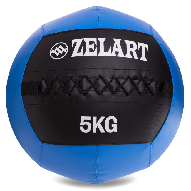 Набивной мяч для кроссфита волбол Wall Ball FI-5168-5 5кг черный-синий Набивной мяч для кроссфита волбол Wall Ball FI-5168-5 5кг черный-синий
