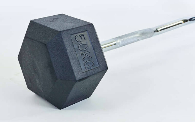 Штанга фиксированная изогнутая обрезиненная Rubber Hexagon Barbell Zelart TA-6231-50 50кг (гриф l-95см) Штанга фиксированная изогнутая обрезиненная Rubber Hexagon Barbell Zelart TA-6231-50 50кг (гриф l-95см)