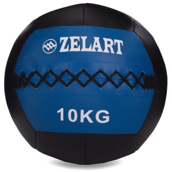 Мяч набивной для кроссфита Wall Ball FI-5168-10 10кг черный-синий