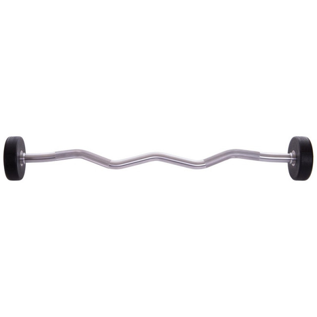 Штанга фіксована вигнута поліуретанова Urethane Barbell 10кг MODERN (гриф l-102см)