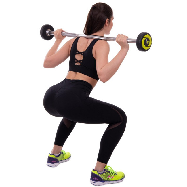 Штанга фіксована вигнута поліуретанова Urethane Barbell 10кг MODERN (гриф l-102см)