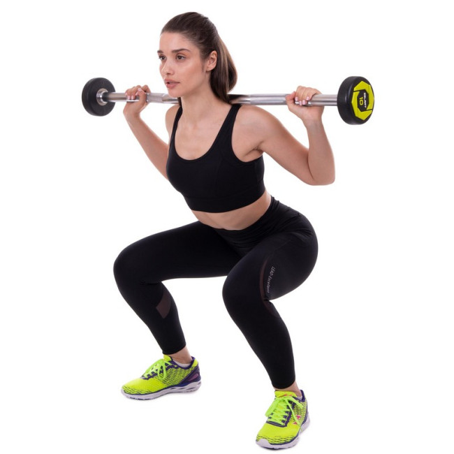 Штанга фіксована вигнута поліуретанова Urethane Barbell 10кг MODERN (гриф l-102см)