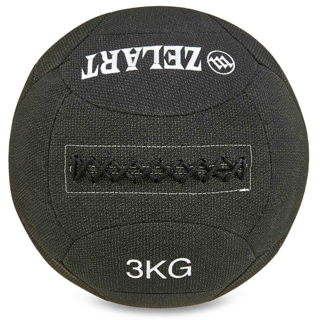 Мяч набивной для кроссфита и тренировок Wall Ball FI-7224-3 3кг черный
