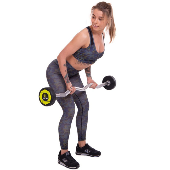 Штанга фіксована вигнута поліуретанова Urethane Barbell 15кг MODERN (гриф l-104см)