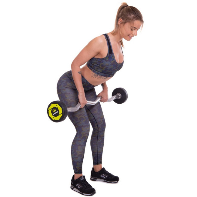 Штанга фіксована вигнута поліуретанова Urethane Barbell 15кг MODERN (гриф l-104см)