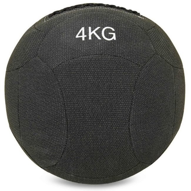 Мяч набивной для кроссфита, тренировок Wall Ball FI-7224-4 4кг черный