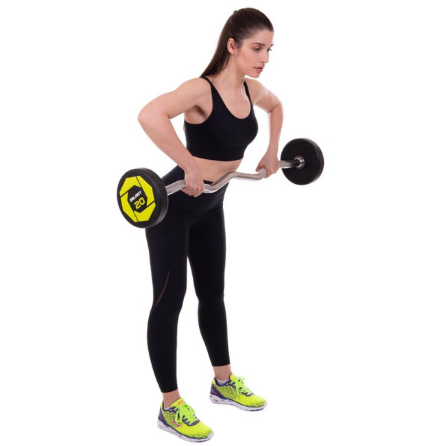 Штанга фіксована вигнута поліуретанова Urethane Barbell 20кг MODERN (гриф l-104см)