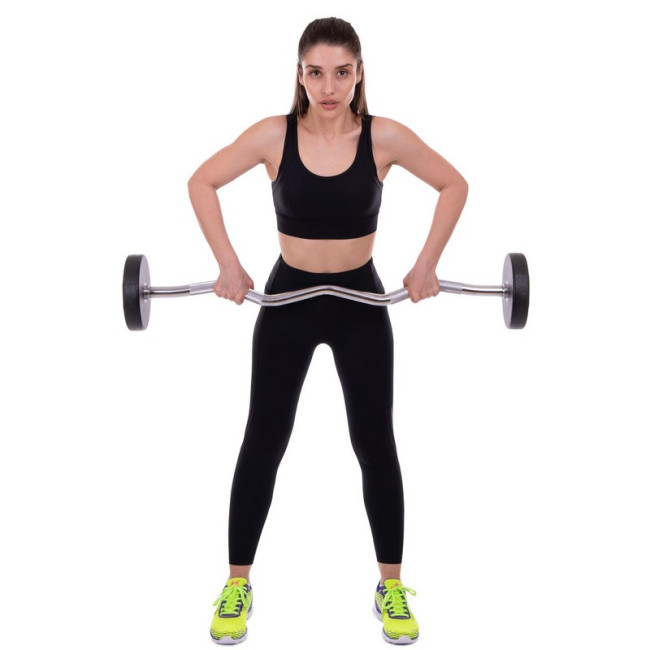 Штанга фіксована вигнута поліуретанова Urethane Barbell 20кг MODERN (гриф l-104см)