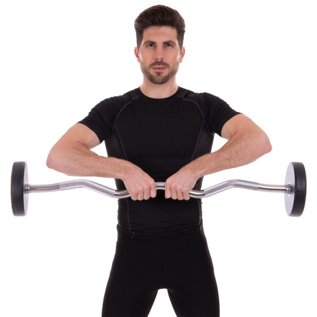 Штанга фіксована вигнута поліуретанова Urethane Barbell 20кг MODERN (гриф l-104см)