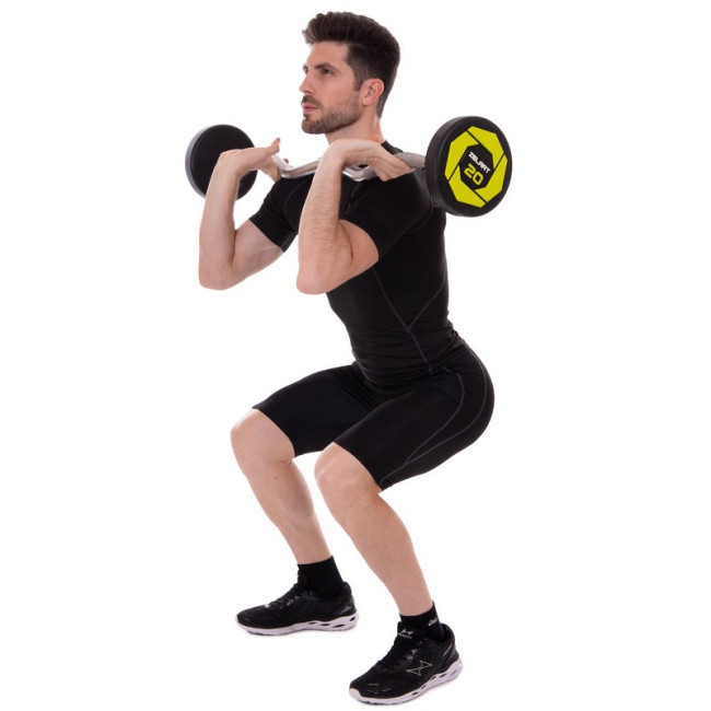 Штанга фіксована вигнута поліуретанова Urethane Barbell 20кг MODERN (гриф l-104см)