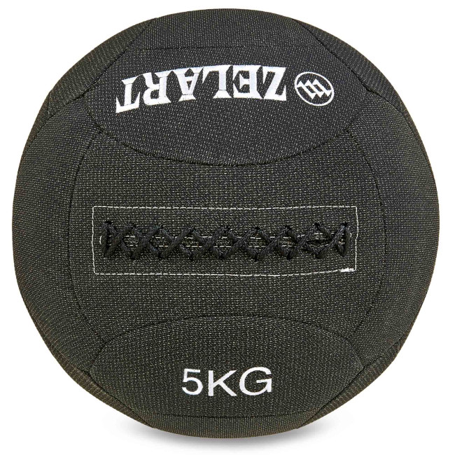 М'яч набивний для кросфіту Wall Ball FI-7224-5 5кг чорний М'яч набивний для кросфіту Wall Ball FI-7224-5 5кг чорний