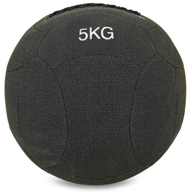 М'яч набивний для кросфіту Wall Ball FI-7224-5 5кг чорний М'яч набивний для кросфіту Wall Ball FI-7224-5 5кг чорний
