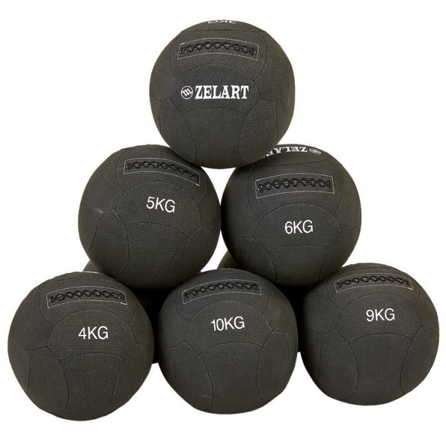 М'яч набивний для кросфіту Wall Ball FI-7224-5 5кг чорний М'яч набивний для кросфіту Wall Ball FI-7224-5 5кг чорний