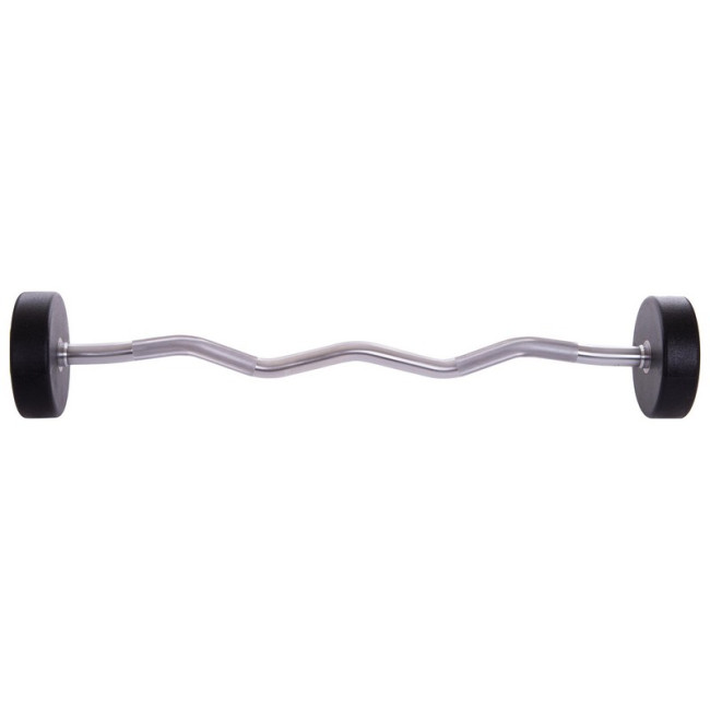Штанга фіксована вигнута поліуретанова Urethane Barbell 30кг MODERN (гриф l-107см)