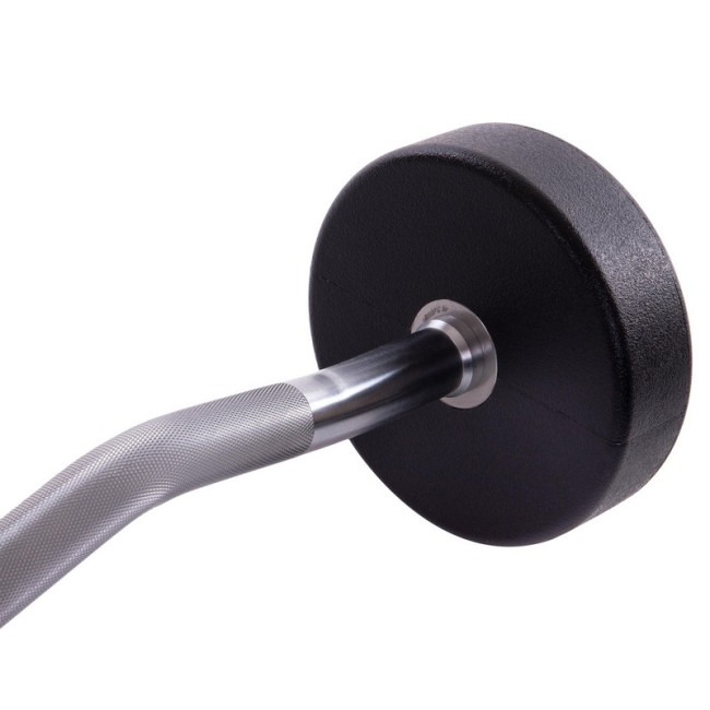 Штанга фіксована вигнута поліуретанова Urethane Barbell 30кг MODERN (гриф l-107см)