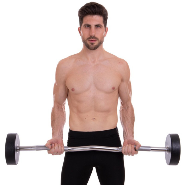 Штанга фіксована вигнута поліуретанова Urethane Barbell 30кг MODERN (гриф l-107см)