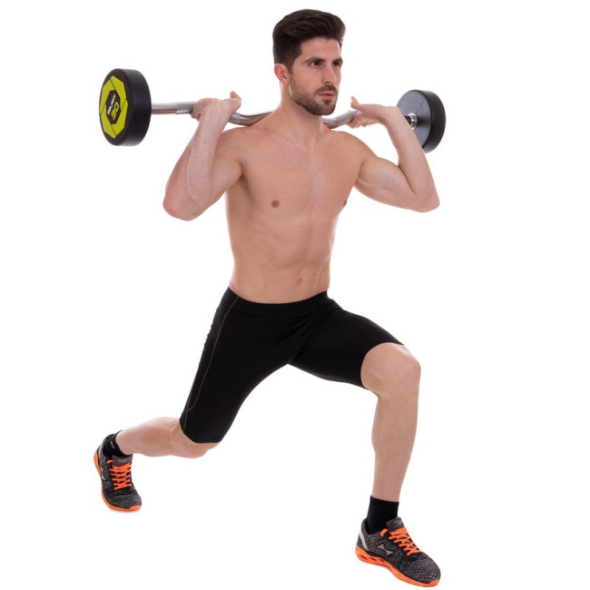Штанга фіксована вигнута поліуретанова Urethane Barbell 30кг MODERN (гриф l-107см)