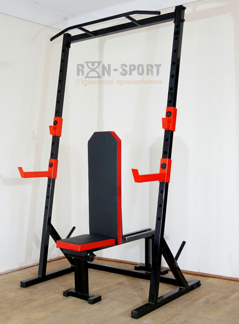 Стійка силова з турніком + Лавка для жиму PROF  Powertec RED