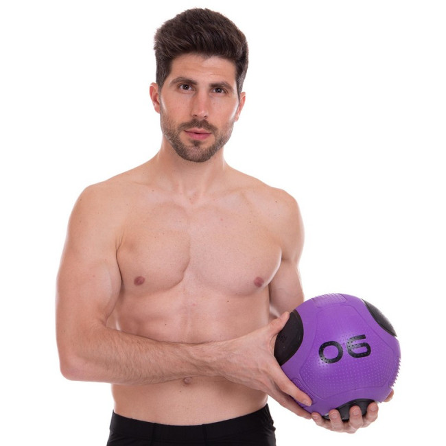 Мяч-медбол для эффективных тренировок Medicine Ball FI-2620-6 6кг фиолетовый-черный Мяч-медбол для эффективных тренировок Medicine Ball FI-2620-6 6кг фиолетовый-черный