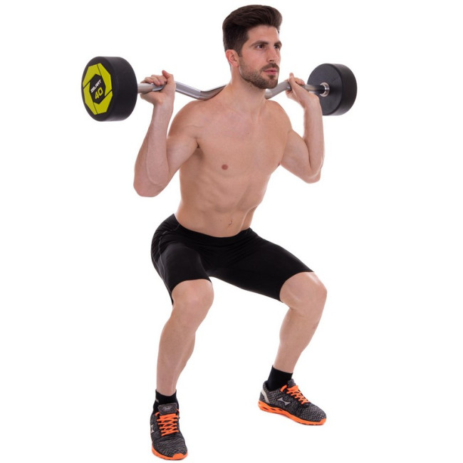 Київ. Набір штанг фіксованих вигнутих поліуретанових Urethane Barbell (10 кг, 20 кг, 30 кг, 40 кг)