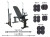 RN-Sport UM 0150. Лавка для жиму, стійки для присідань + 115 кг млинців та 3 грифи.