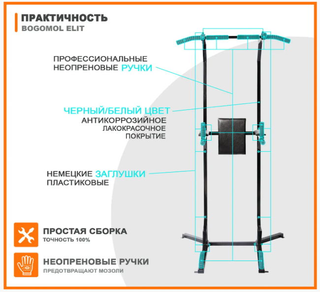 Комплекс 7 в 1 Bogomol Elit (турник, бруси, прес, віджимання)