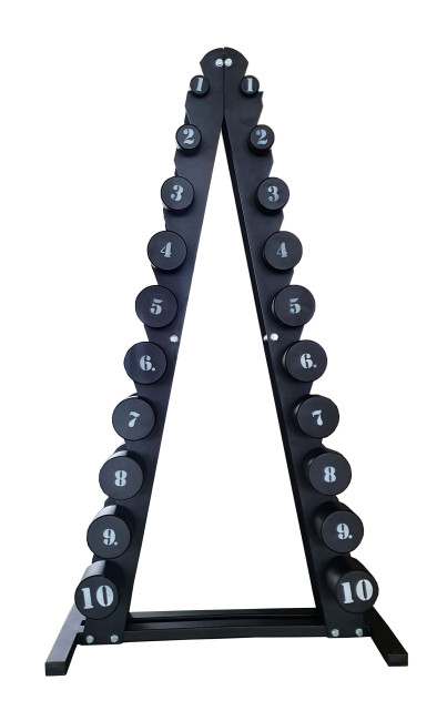 Гантельний ряд RN-Sport BLACK 1-10 кг зі стійкою