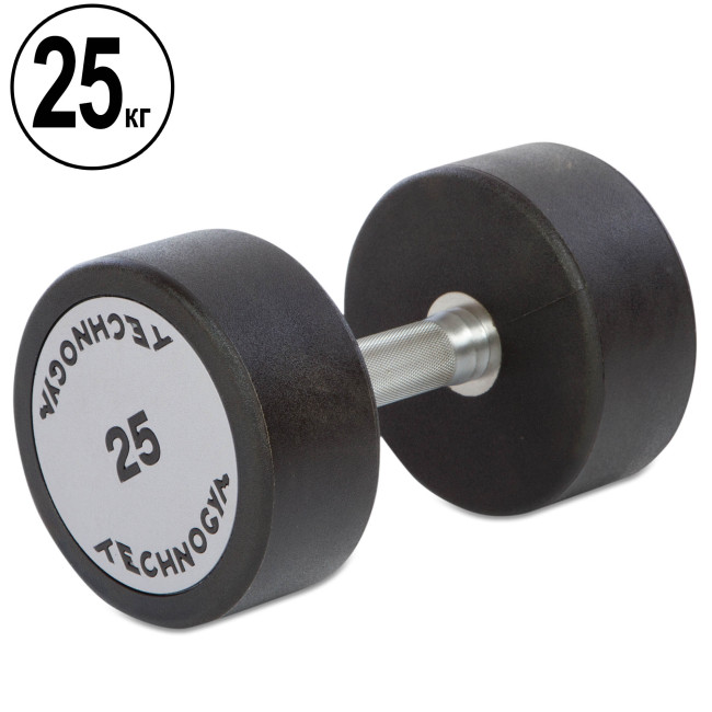 Гантель цільна професійна TECHNOGYM (1шт) 25кг (поліуретанове покриття, вага 25кг) Гантель цільна професійна TECHNOGYM (1шт) 25кг (поліуретанове покриття, вага 25кг)