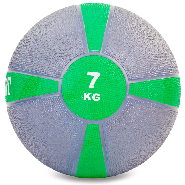 М'яч медичний медбол Medicine Ball FI-5122-7 7кг сірий-зелений