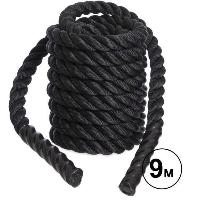 Кросфіт канат Combat Battle Rope FI-5311-9 9м чорний