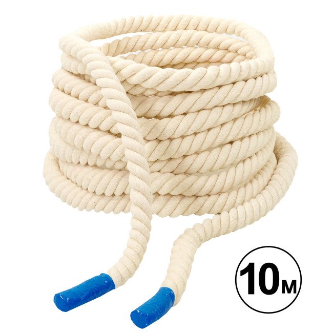 Кросфіт-канат Combat Battle Rope R-4053 10м білий Кросфіт-канат Combat Battle Rope R-4053 10м білий