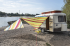 Тент High Peak Bent Caribbean Canvas AO Stripe Lime Punch 