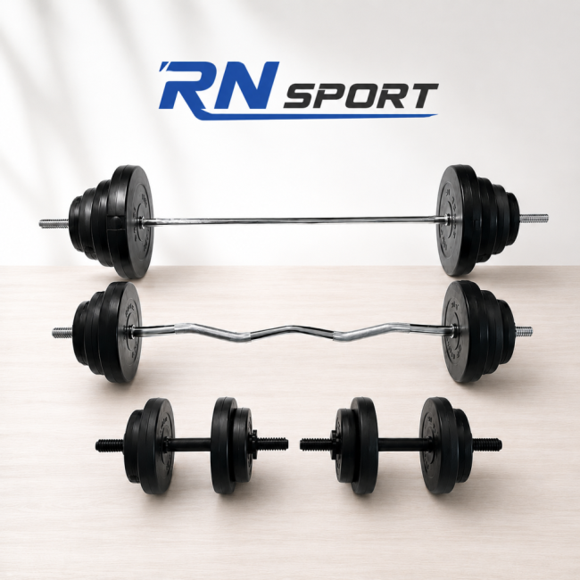 Штанга + гантелі RN-Sport на 80 кг 4 грифи + диски. Рукавички у подарунок! Штанга + гантелі RN-Sport на 80 кг 4 грифи + диски. Рукавички у подарунок!