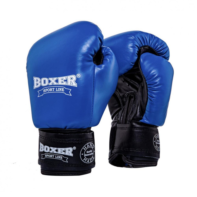 Перчатки боксерские BOXER 12 oz кожа 0,8 -1 мм синие Перчатки боксерские BOXER 12 oz кожа 0,8 -1 мм синие
