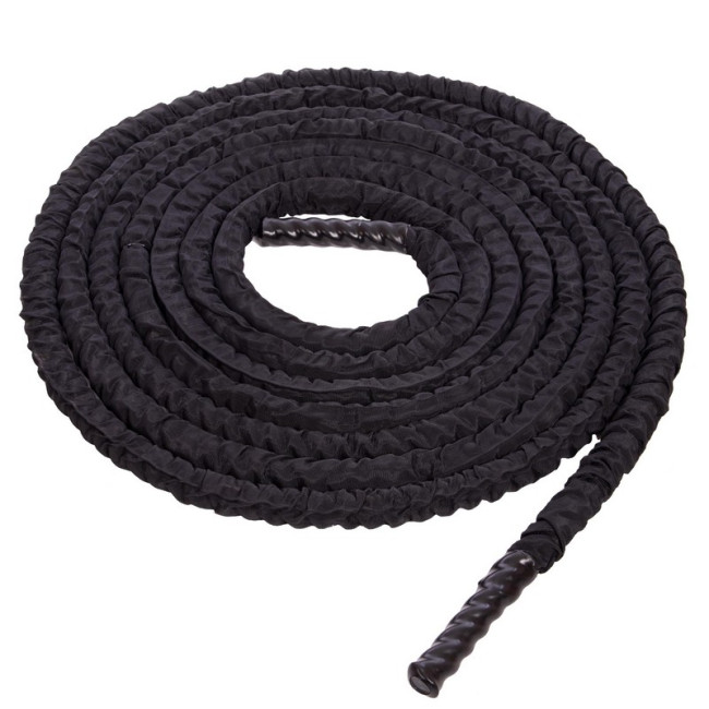 Канат для кроссфіту в захисному рукаві Battle Rope FI-5719-12 12м чорний