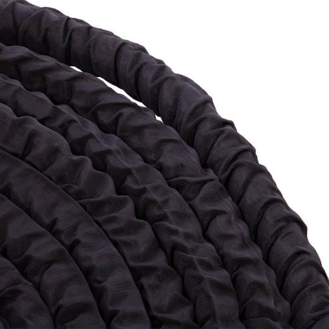 Канат для кроссфіту в захисному рукаві Battle Rope FI-5719-12 12м чорний