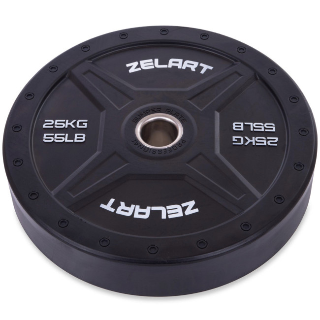 Бамперні диски гумові Bumper Plates d-50.4 мм Zelart TA-2258-25 25 кг