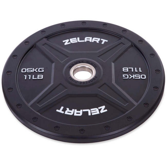 Бамперні диски гумові Bumper Plates d-50.4 мм Zelart TA-2258-5 5 кг