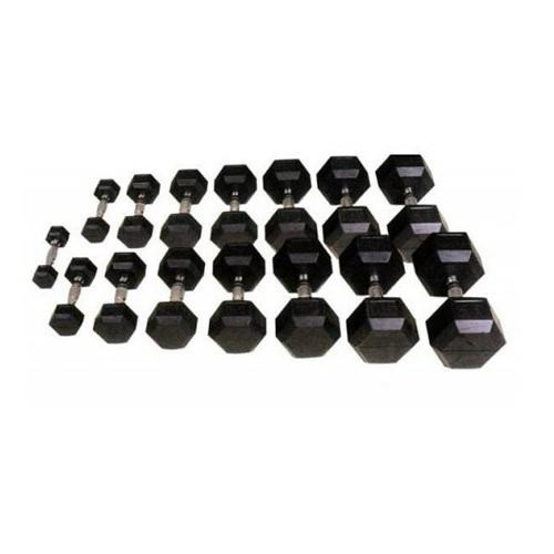 Шестигранные прорезиненные гантели Hexagon от 12.5 до 50 кг