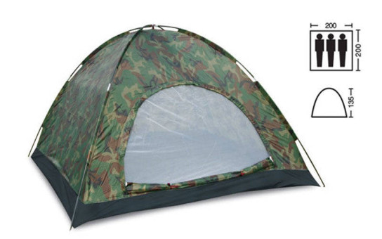 Намет камуфляж Woodland 3-місний (2х2х1,35м)