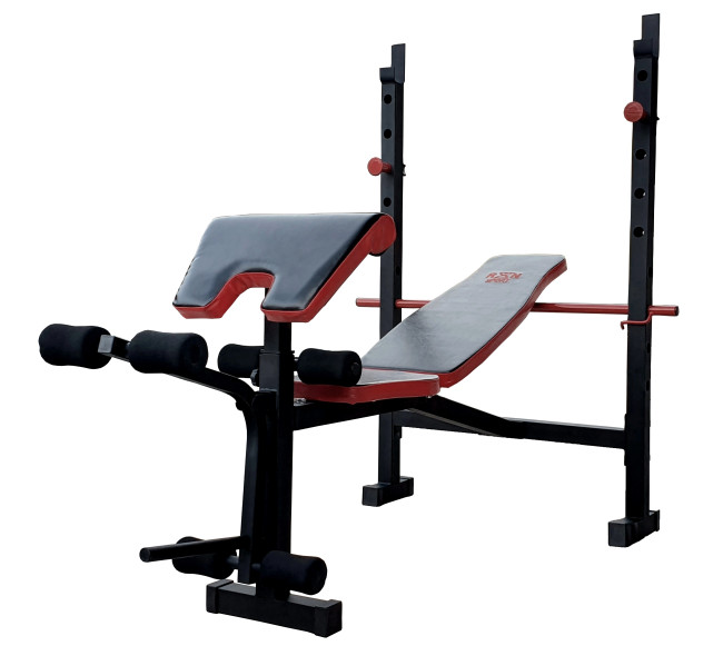 Лавка для жиму ReadMeBlack + 4 грифи, 100 кг дисків RN-Sport