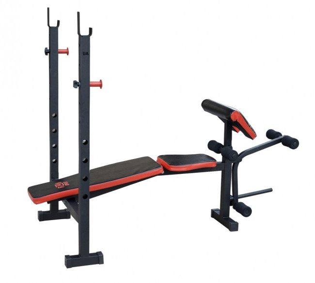 Лавка для жиму ReadMeBlack + 4 грифи, 100 кг дисків RN-Sport