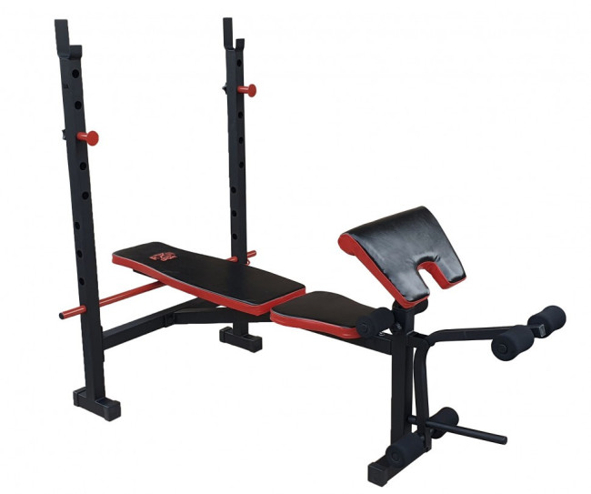 Лавка для жиму ReadMeBlack + 4 грифи, 100 кг дисків RN-Sport