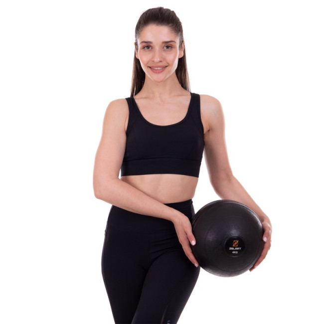 Мяч медицинский слэмбол Slam Ball FI-2672-4 4кг черный