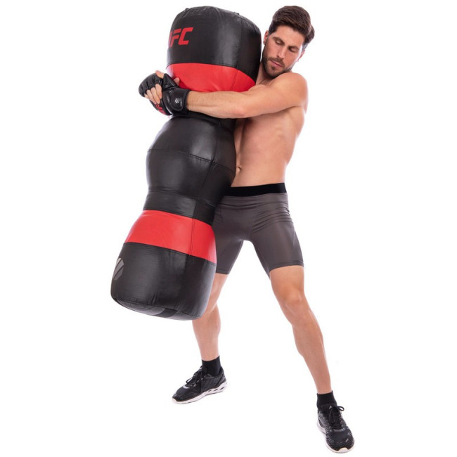 Мешок боксерский для грепплинга PVC h-119см UFC PRO UHK-75103 (d-40см, вес-32кг, черный-красный)