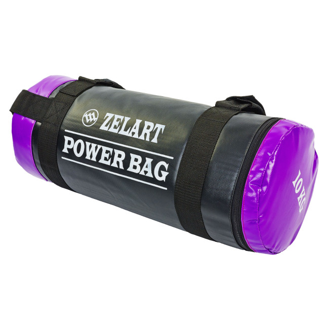 Мішок для кросфіту та фітнесу FI-5050A-10 Power Bag 10кг чорний-фіолетовий