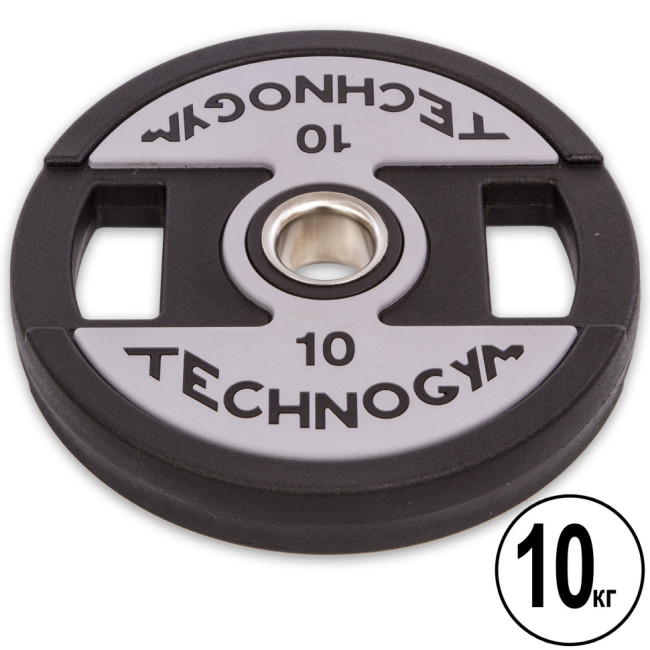 Бліни (диски) поліуретанові 2 Handle металева втулка d-51 мм TECHNOGYM TG-1837-10 10 кг чорний Бліни (диски) поліуретанові 2 Handle металева втулка d-51 мм TECHNOGYM TG-1837-10 10 кг чорний